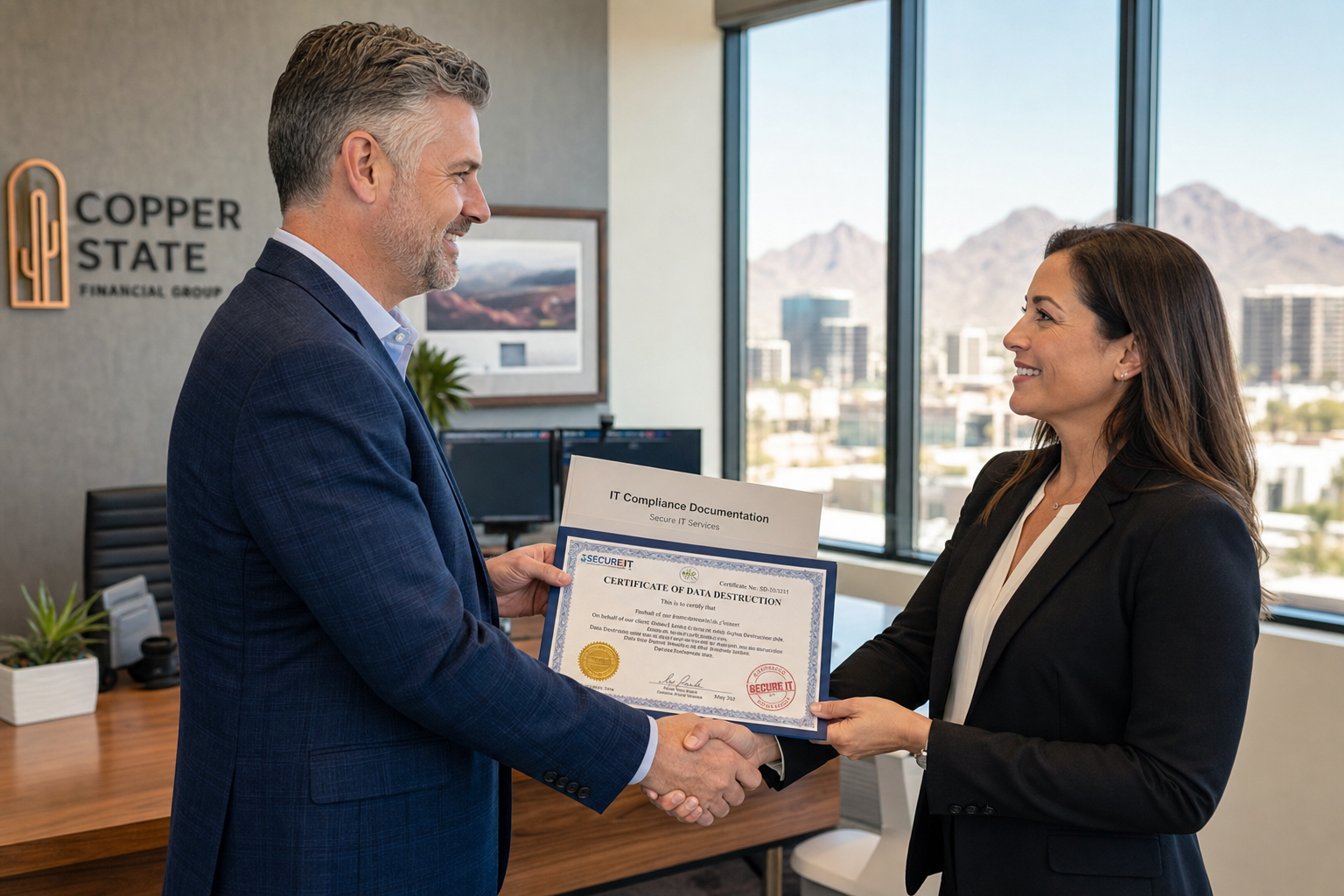 Certificate of data destruction handoff in Phoenix office
